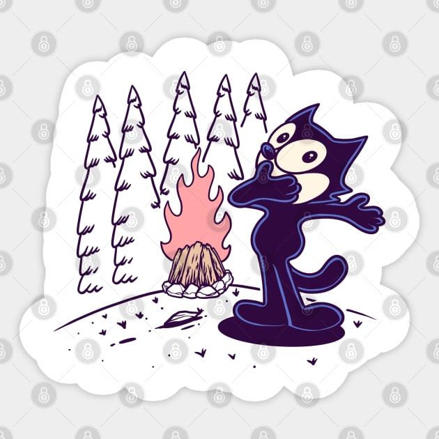 Felix dancing kiss bye camp fire in the mountain Sticker by jmaharart